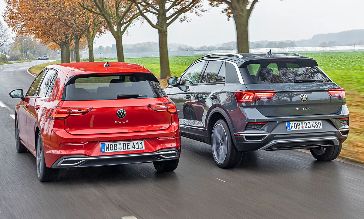 VW Golf/VW T-Roc: Vergleichstest