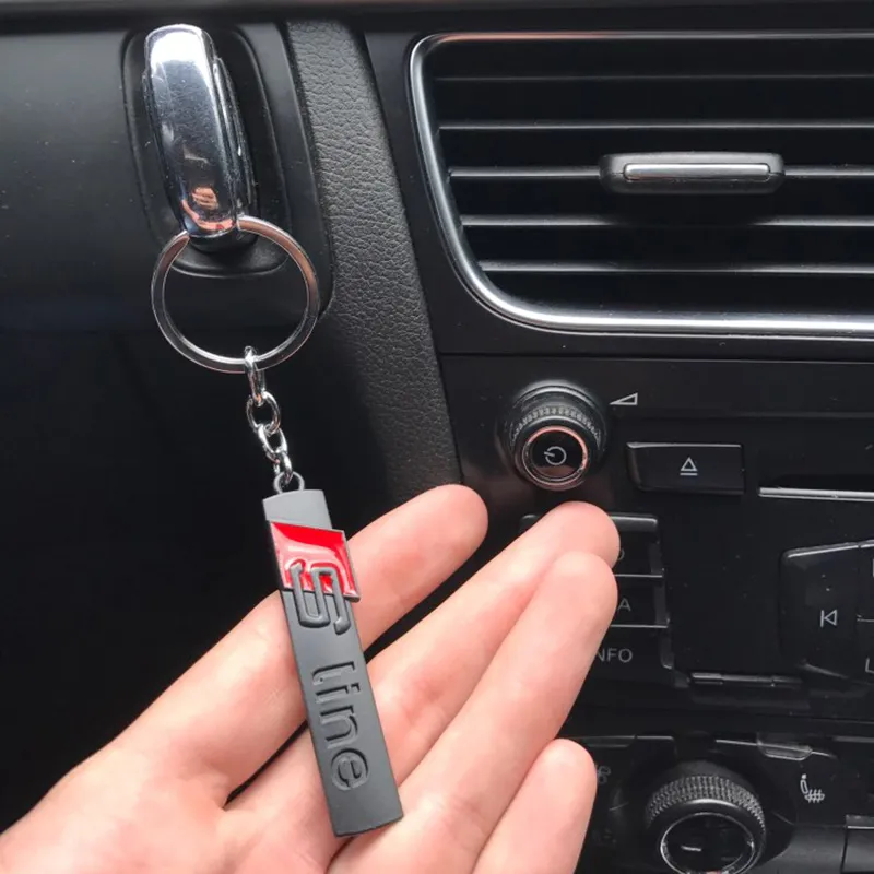 Toplu Audi Rings Anahtarlık Moda S Hat Metal Araba Anahtarlık Anahtar  Zincirleri Halkalar FOB Audi Sine Logo Kerring A3 A4 A6 A7 A8 TT RS Q5 Q7  Araba ...